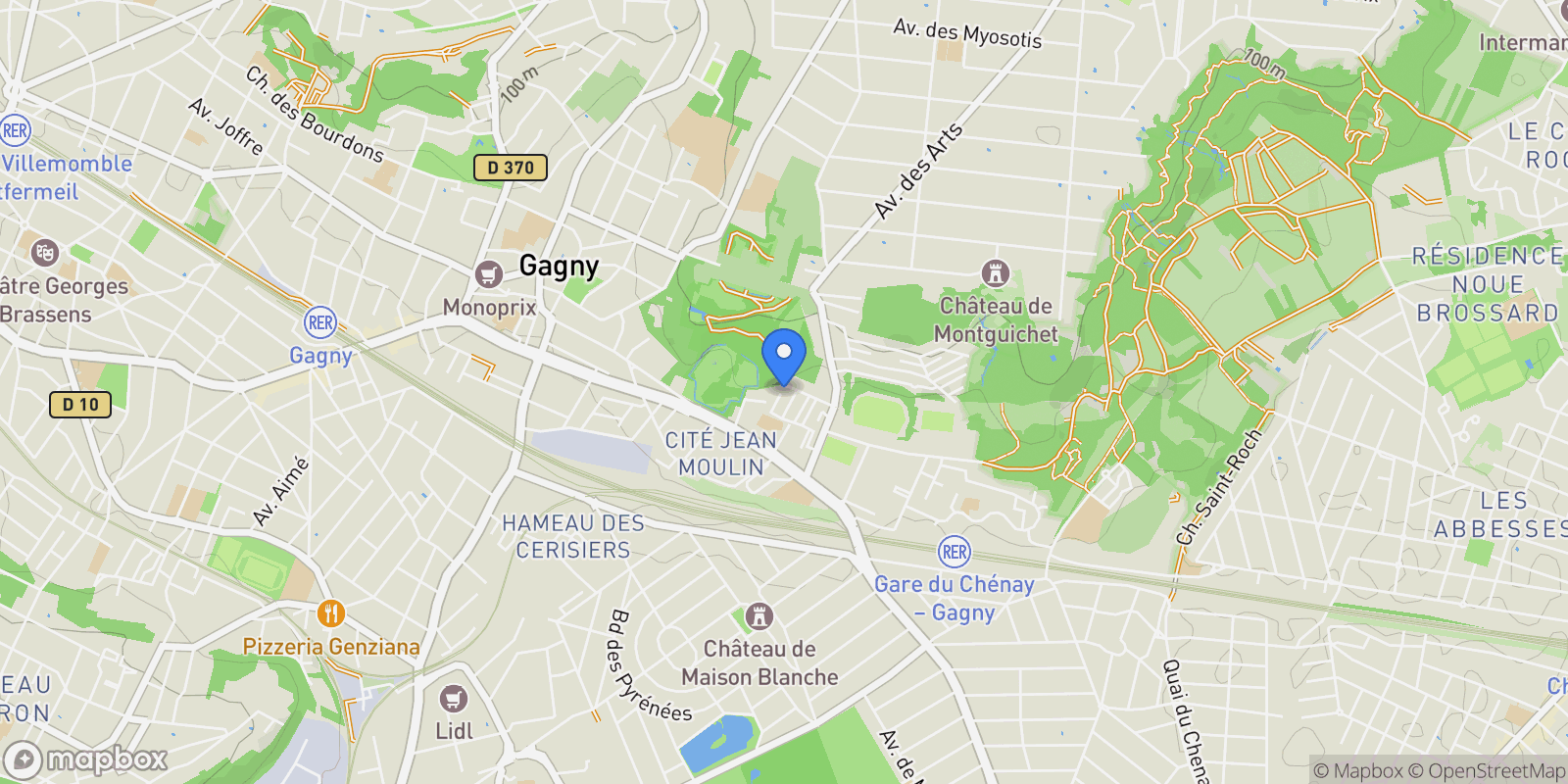 Map showing Gagny, Île-de-France, France.