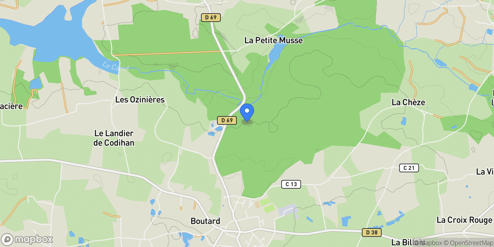 Map showing Baulon, Brittany, France.