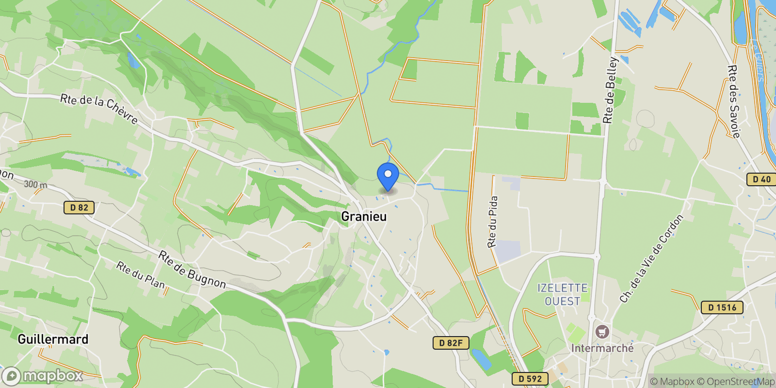 Map showing Granieu, Auvergne-Rhône-Alpes, France.