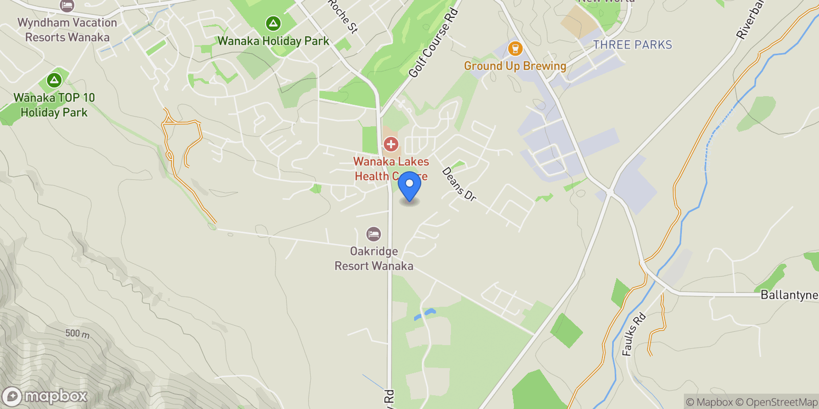 Map showing Heritage Park Lane, Wānaka, New Zealand, Wanaka, Otago, New Zealand.