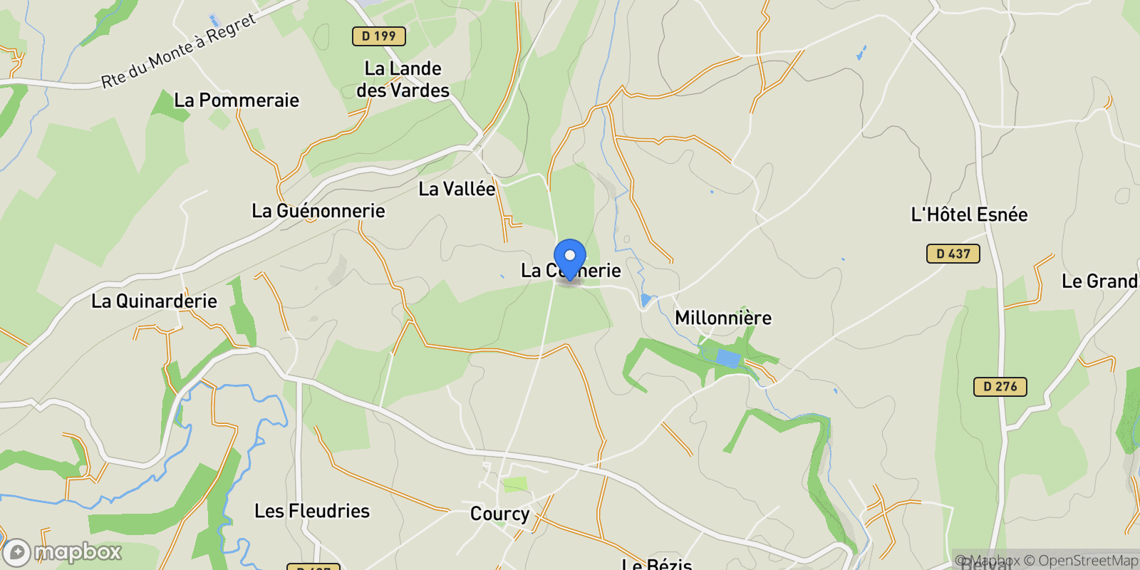 Map showing Courcy, Normandy, France.