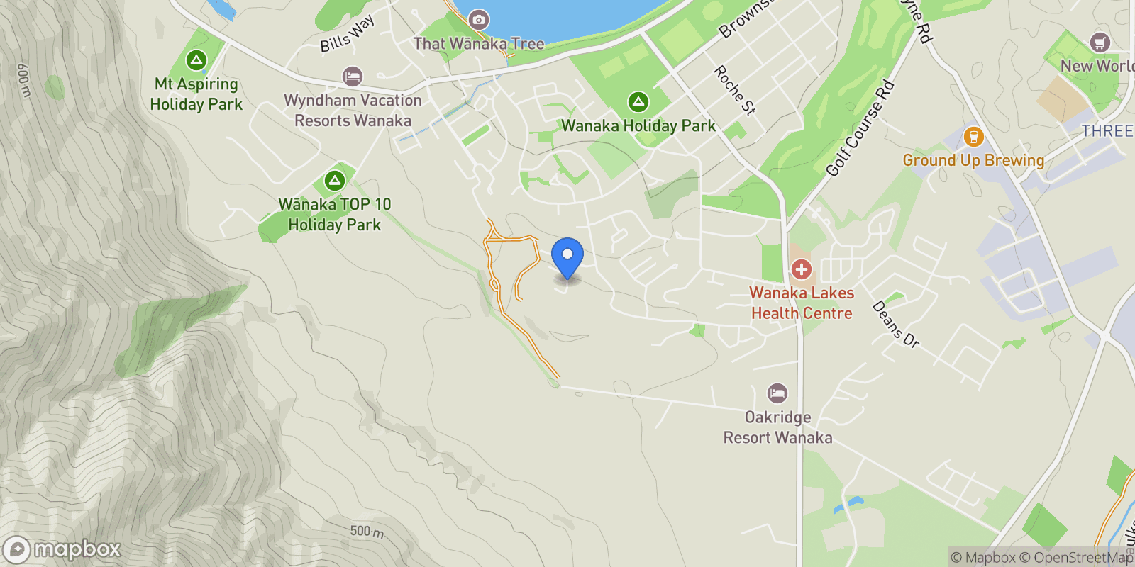 Map showing 3 Highridge Terrace, Wānaka, New Zealand, Wanaka, Otago, New Zealand.