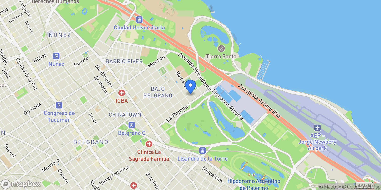 Map showing Exeptional Apartment in Belgrano, Buenos Aires City, B, Buenos Aires, Buenos Aires, Argentina.