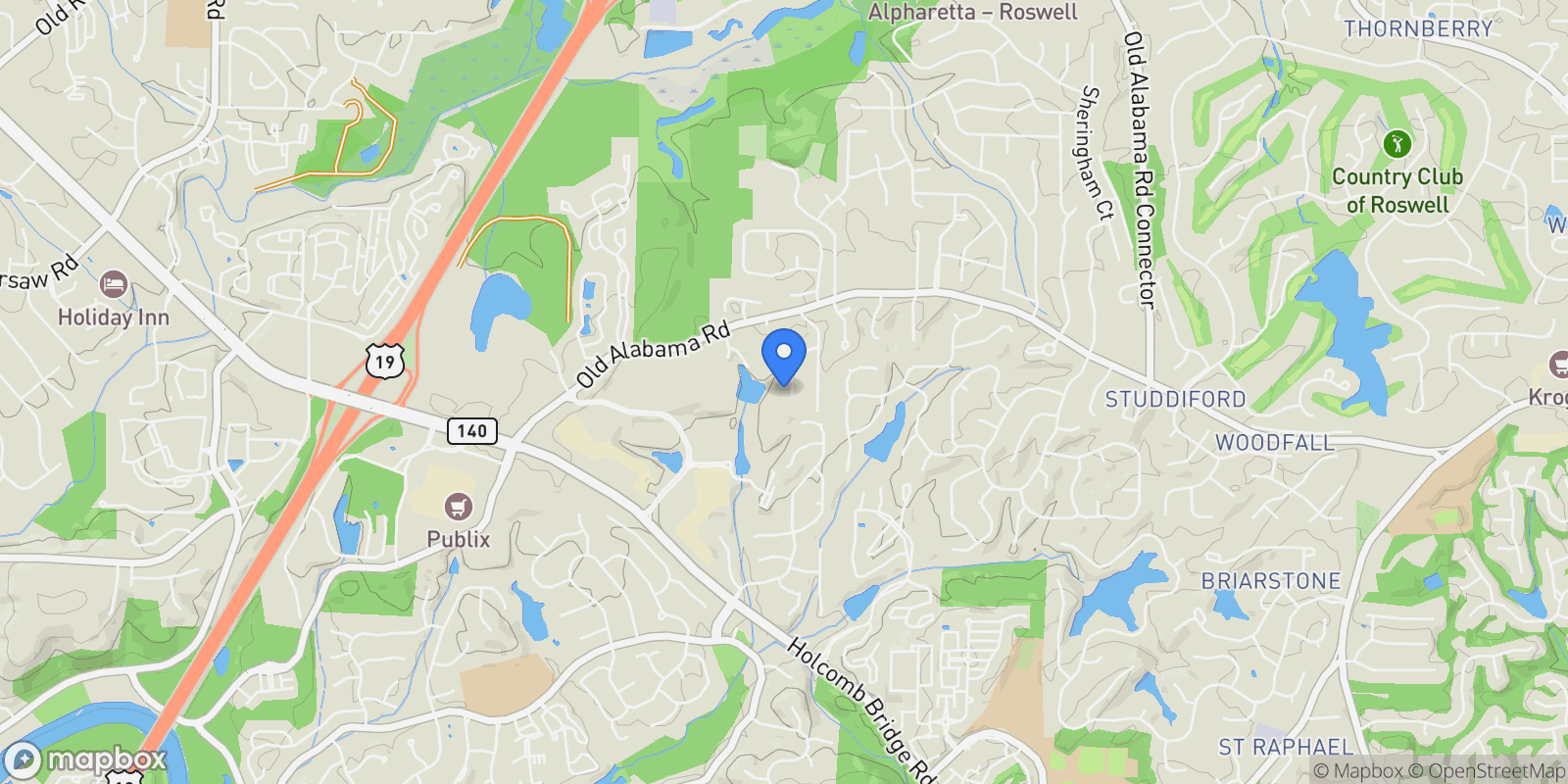 Map showing 195 Ansley Court, Roswell, GA 30076-2547, Roswell, Georgia, United States.