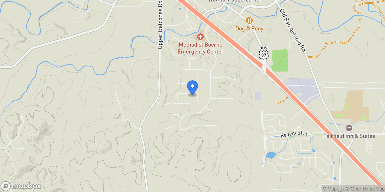 Map showing 137 Balcones Bend, Boerne, TX, 78006, USA, Boerne, Texas, United States.
