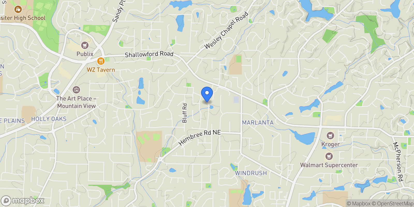 Map showing 3333 N Hembree Road, Marietta, GA 30062, Marietta, Georgia, United States.
