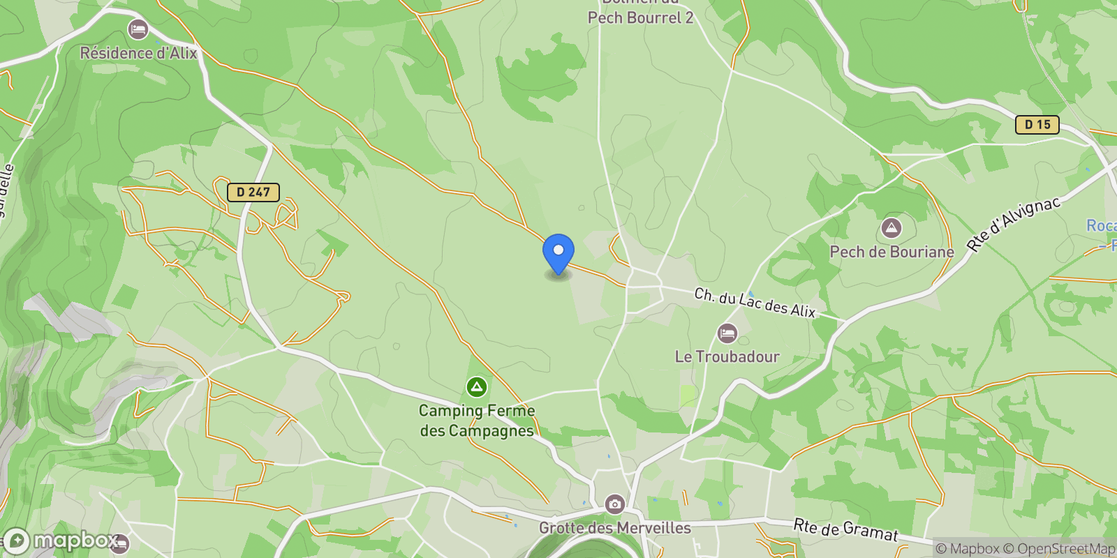 Map showing Rocamadour, Occitanie, France.