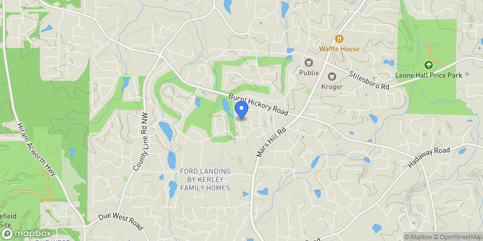 Map showing 1314 Fallsbrook Terrace NW, Acworth, GA 30101, Acworth, Georgia, United States.