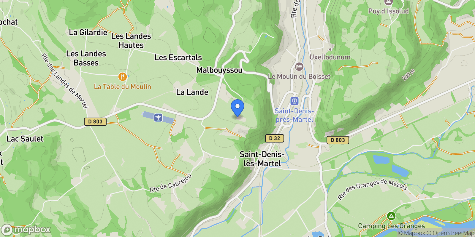 Map showing Saint-Denis-lès-Martel, Occitanie, France.