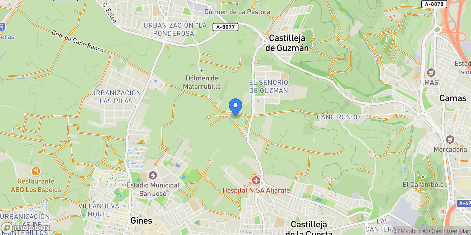 Map showing Diseminado, 41907, Valencina de la Concepción, Sevilla, Valencina de la Concepción, Valencina de la Concepcion, Andalusia, Spain.