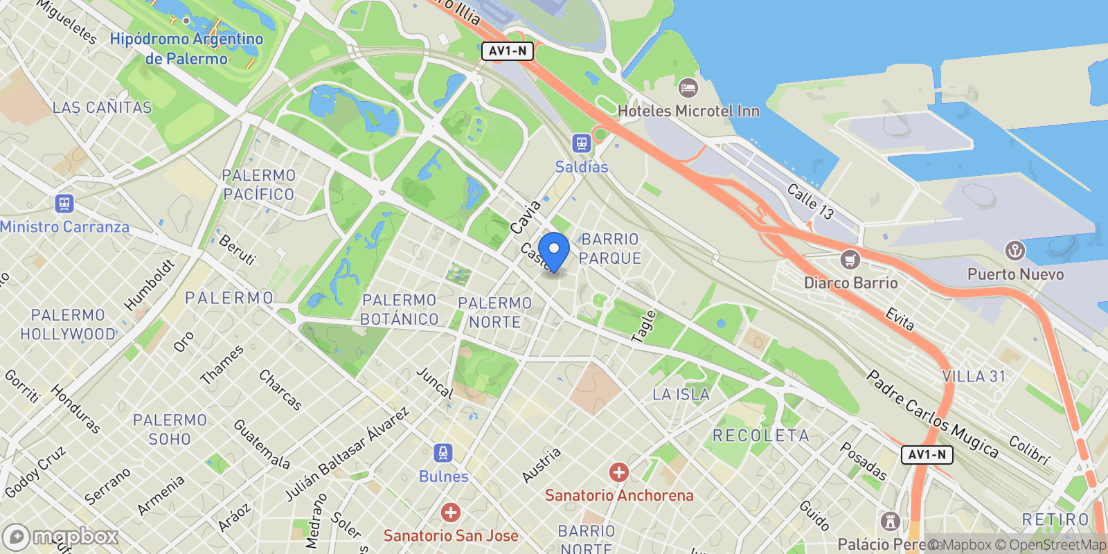 Map showing Exquisite house in Palermo Chico, Buenos Aires, B, Buenos Aires, Buenos Aires, Argentina.