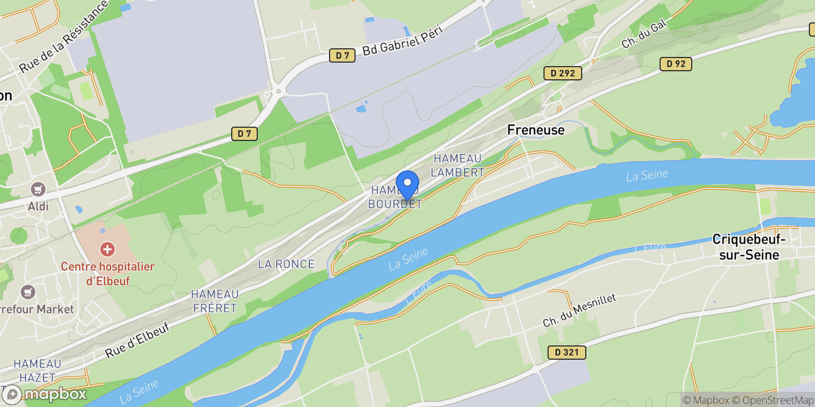 Map showing Freneuse, Normandy, France.