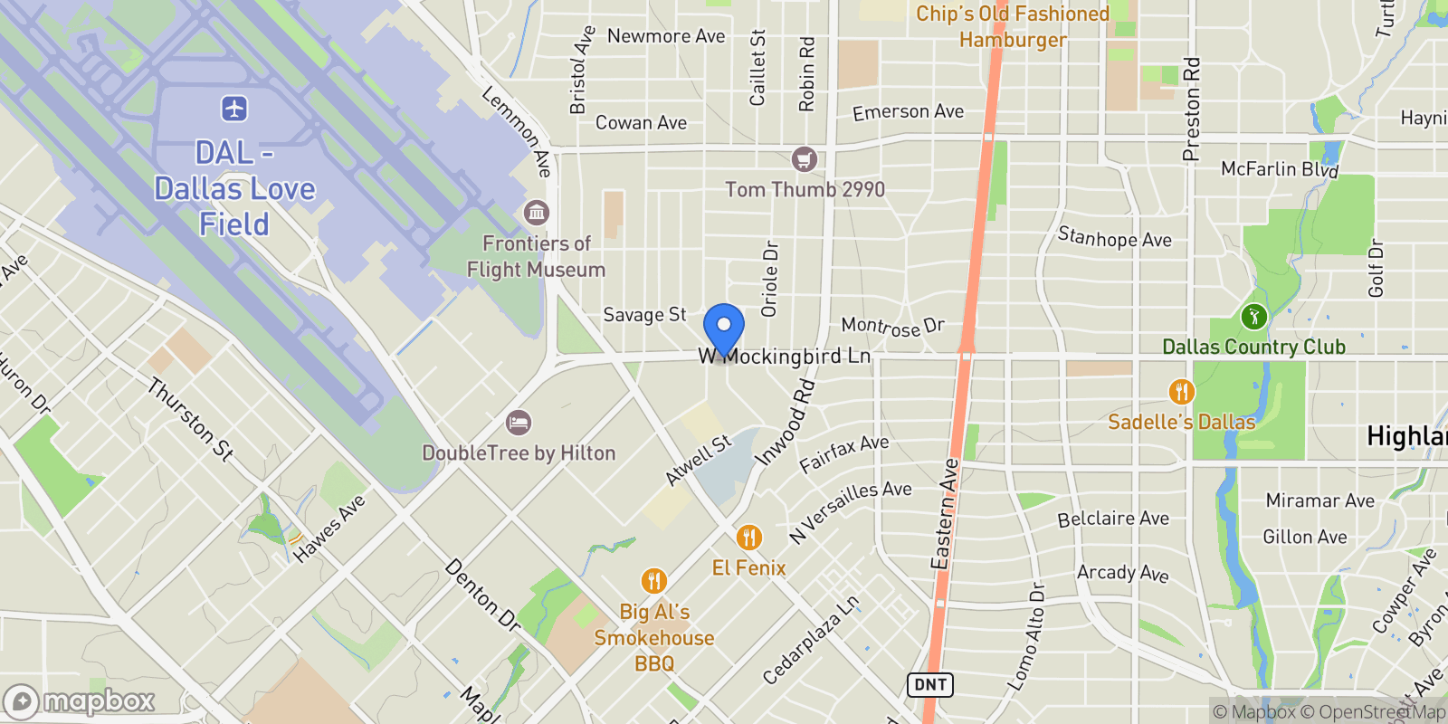 Map showing 4816 Mockingbird Lane , Dallas, TX 75209, Dallas, Texas, United States.