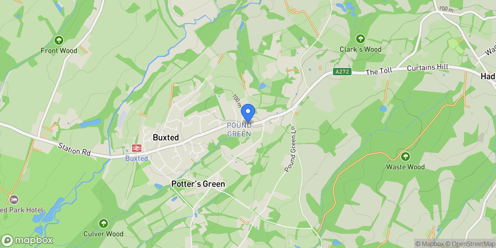 Map showing Pound Green, Buxted, Buxted, England, United Kingdom.