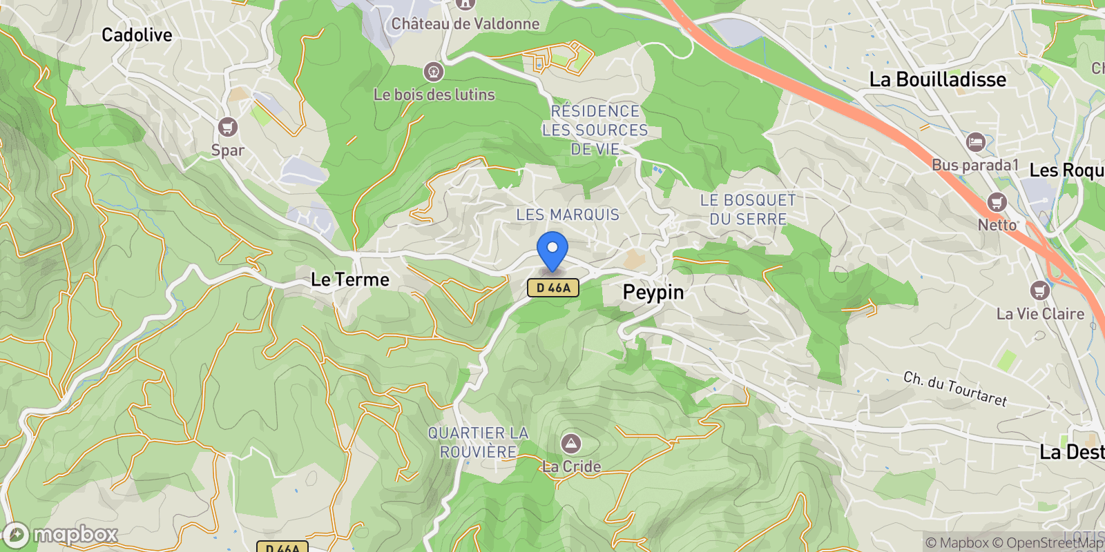 Map showing Peypin, Provence-Alpes-Côte d'Azur, France.