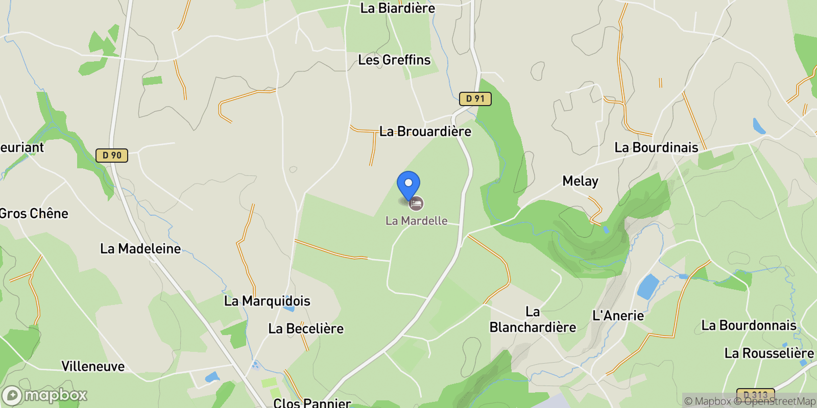 Map showing Bazouges-la-Pérouse, Brittany, France.