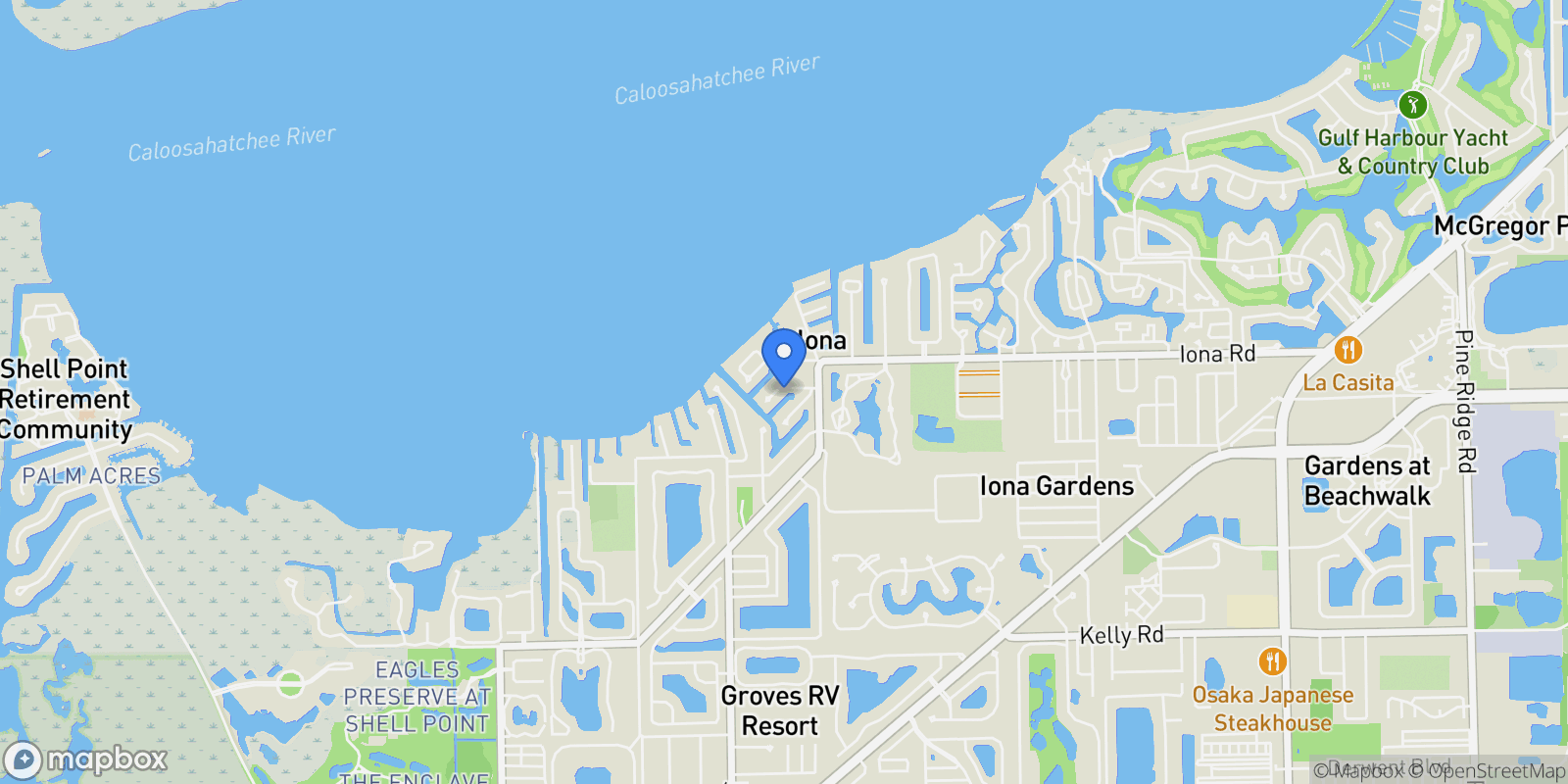 Map showing 15321 Christine WAY, Fort Myers, Florida, United States.