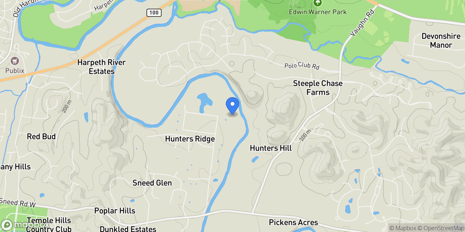 Map showing 2864 Sawyer Bend Rd, Franklin, TN, 37069, USA, Franklin, Tennessee, United States.