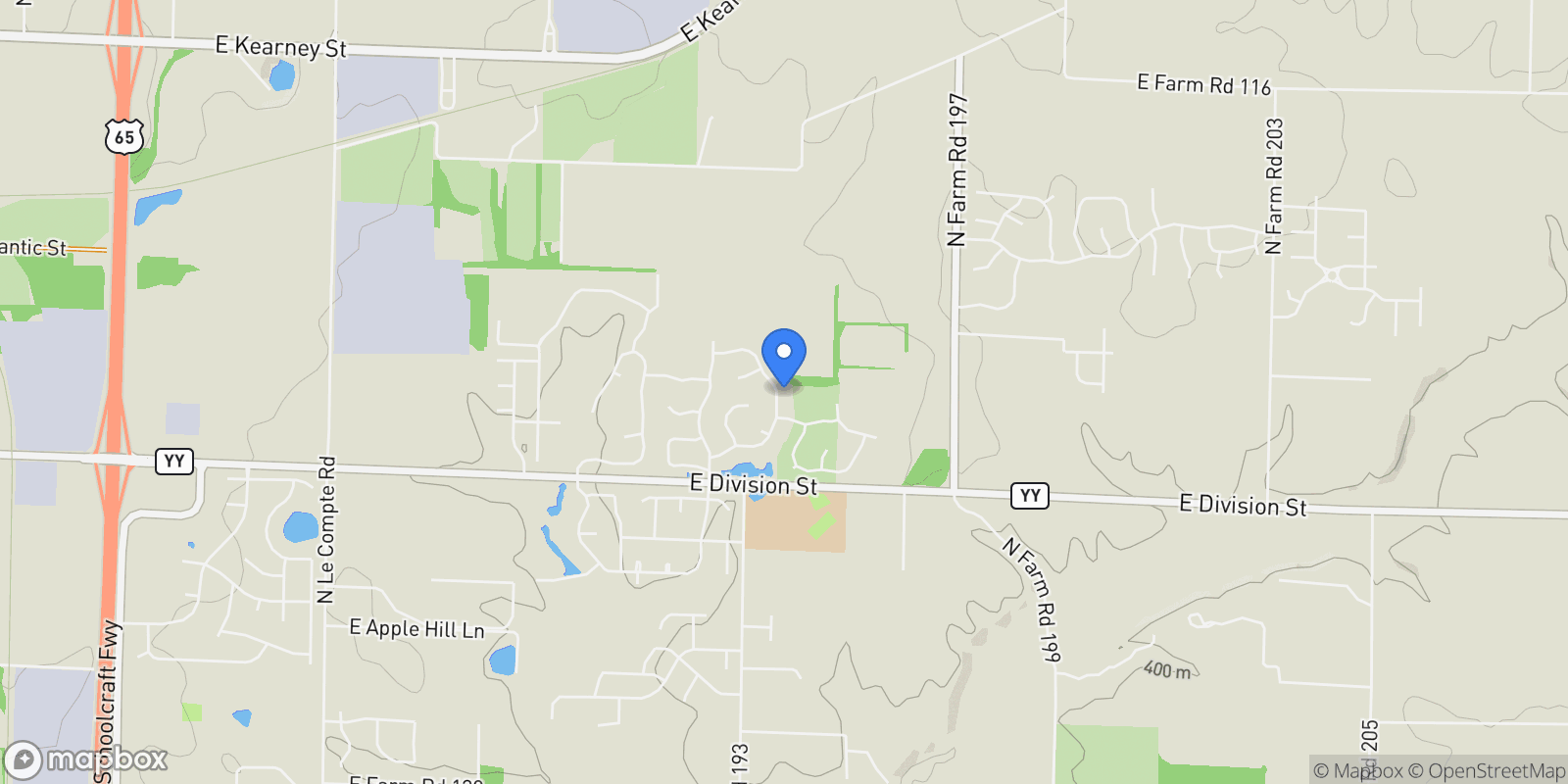 Map showing 1630 N Waterstone Avenue, Springfield, MO 65802, Springfield, Missouri, United States.