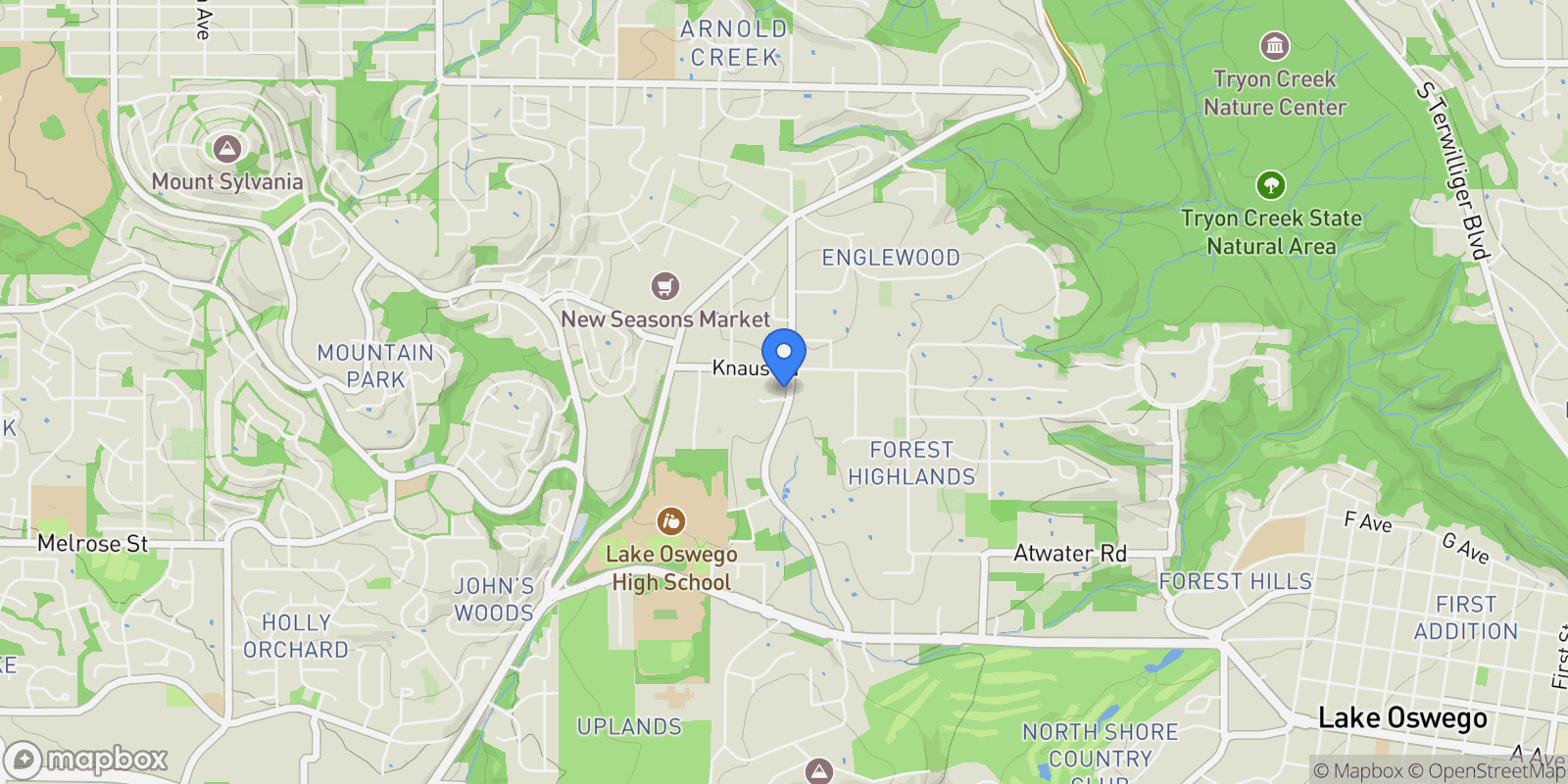 Map showing 2101 Goodall Ct, OR, Lake Oswego, Oregon, United States.