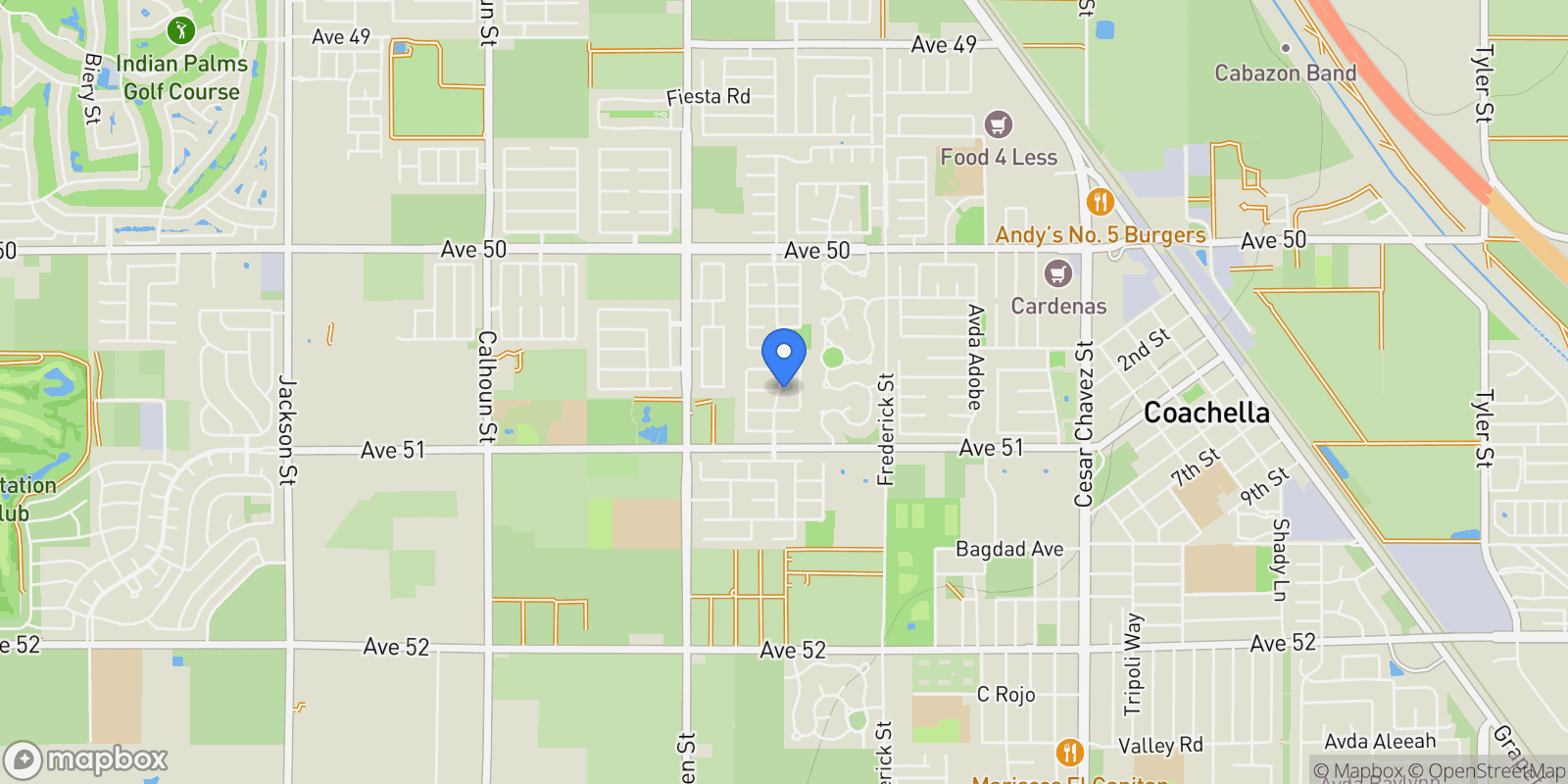 Map showing 50656 Calle Cervantes, CA, Coachella, California, United States.