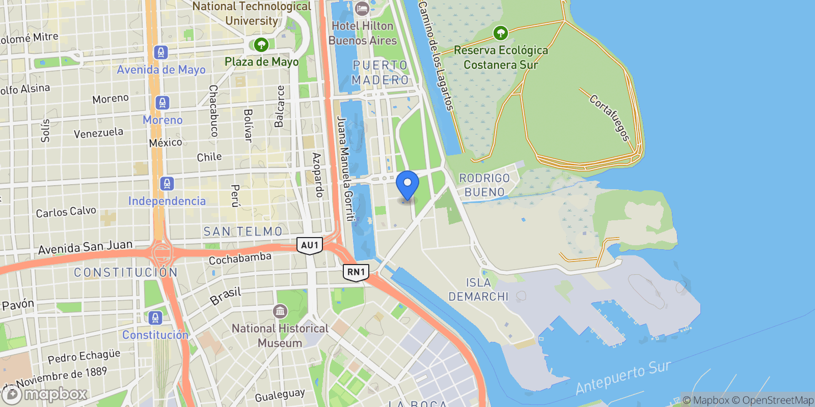 Map showing Exclusive Apartment in Harbour Tower, Puerto Madero, Buenos Aires, B, Buenos Aires, Buenos Aires, Argentina.