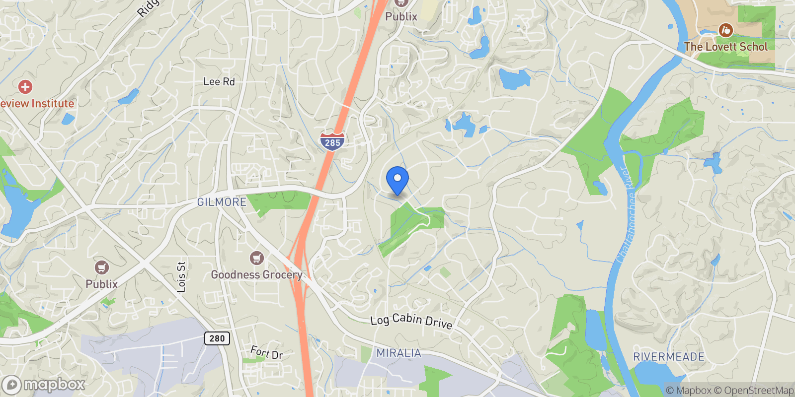 Map showing 4320 Brookview Drive SE, Atlanta, GA 30339, Atlanta, Georgia, United States.