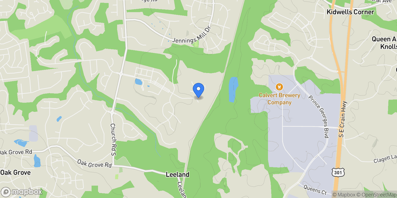 Map showing 14900 Hopedale Ct, MD, Kettering, Maryland, United States.