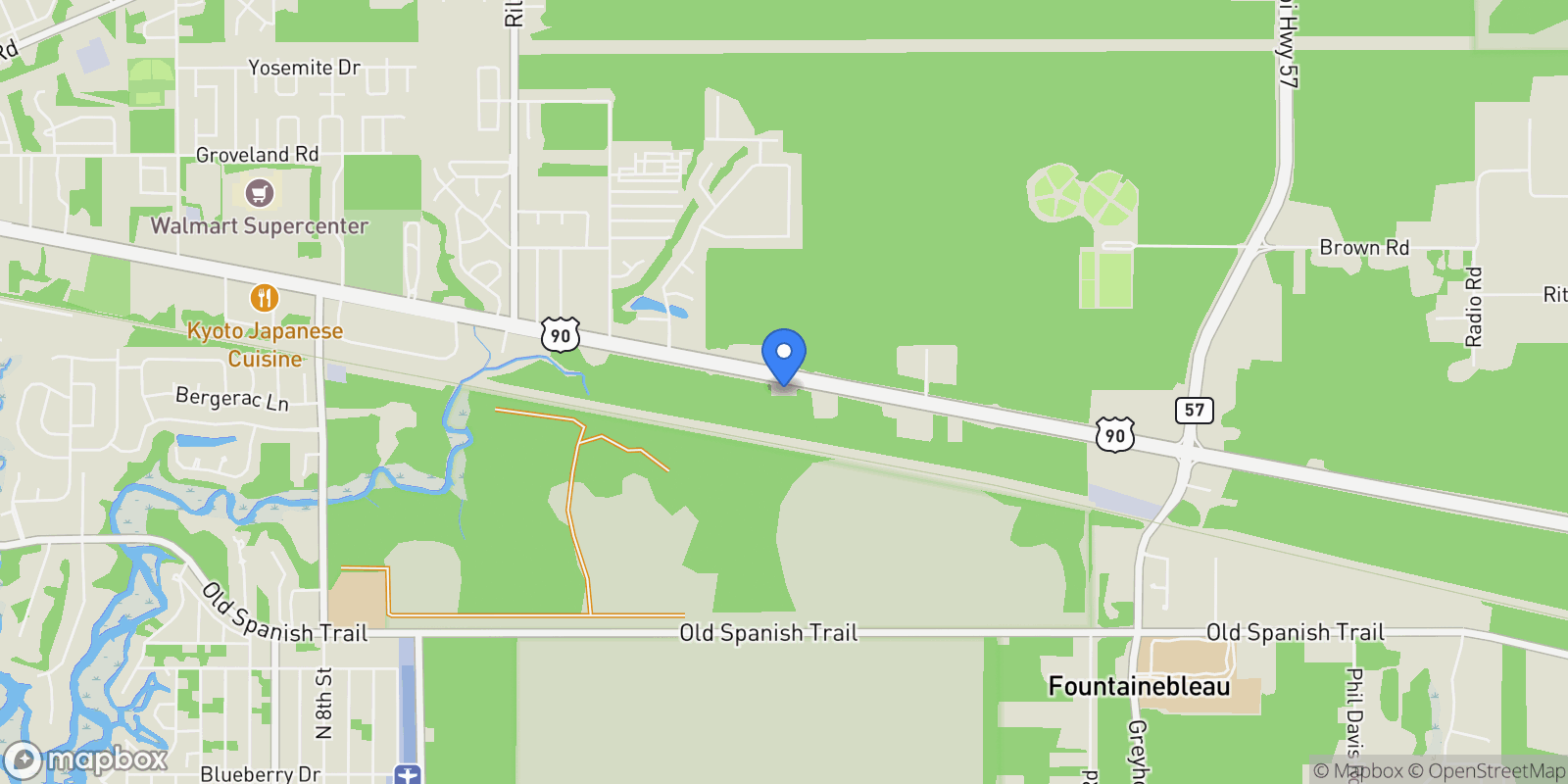 Map showing 7701 Bienville Boulevard lot: 90 90, Ocean Springs, MS 39564, Ocean Springs, Mississippi, United States.
