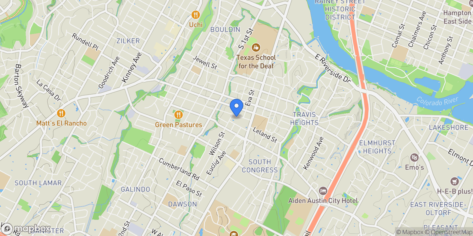 Map showing 2003 Wilson St # 5, TX, Austin, Texas, United States.