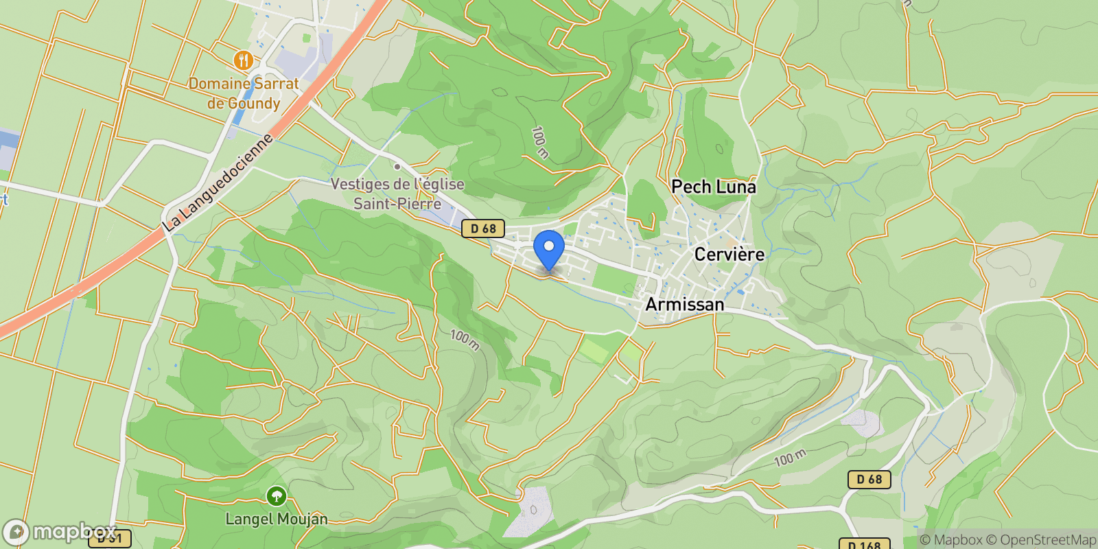 Map showing Armissan, Occitanie, France.