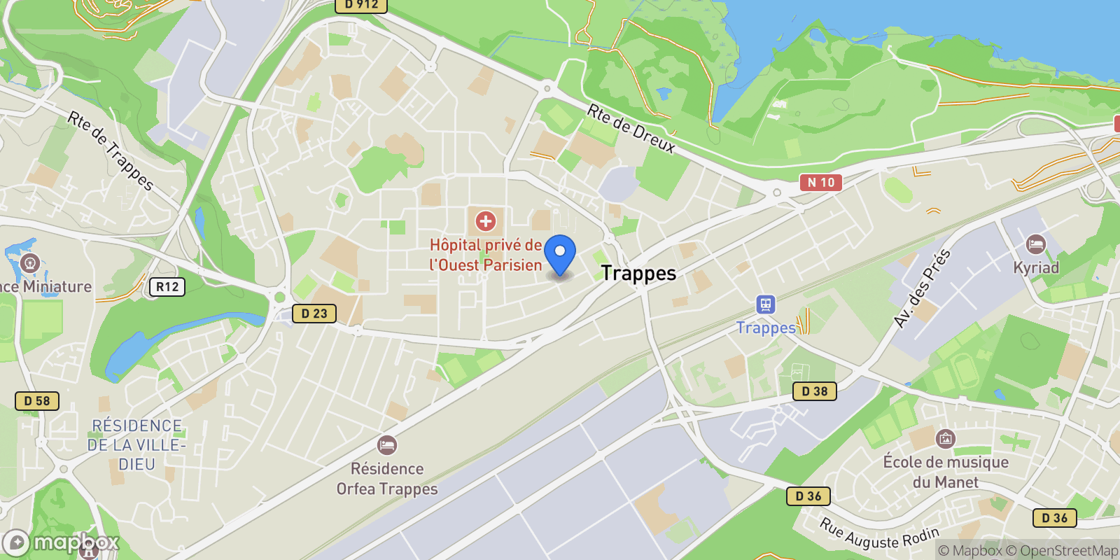 Map showing Trappes, Île-de-France, France.