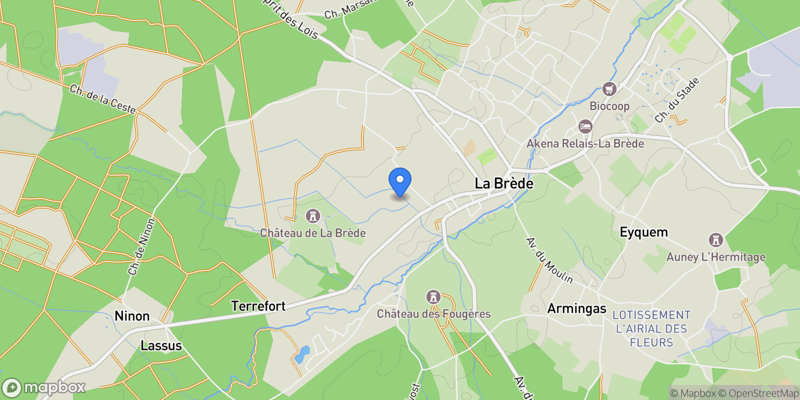 Map showing La Brède, Nouvelle-Aquitaine, France.