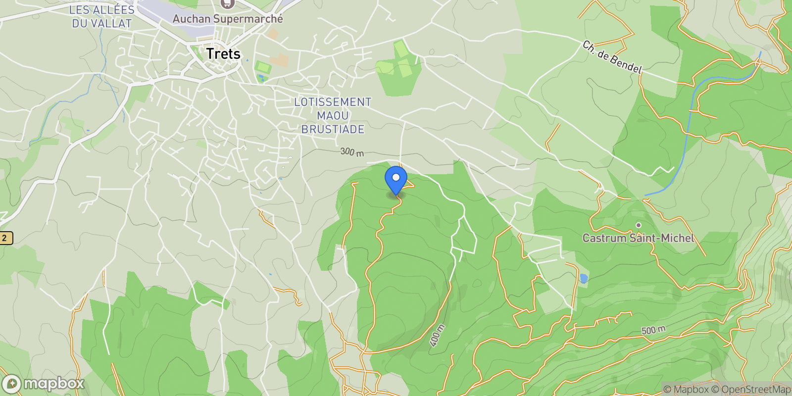 Map showing Trets, Provence-Alpes-Côte d'Azur, France.
