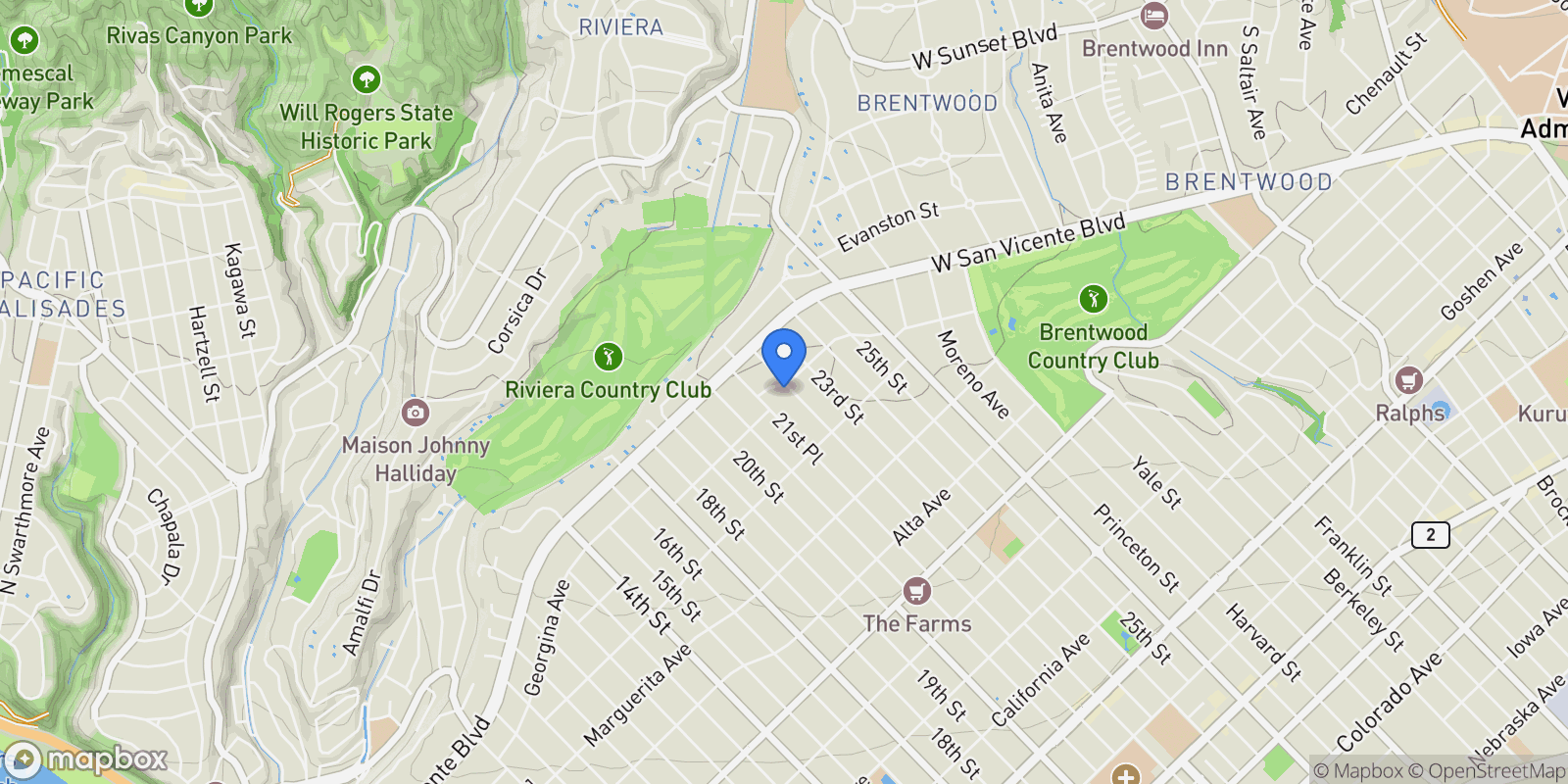 Map showing 306 22nd Street, Santa Monica, California, United States.