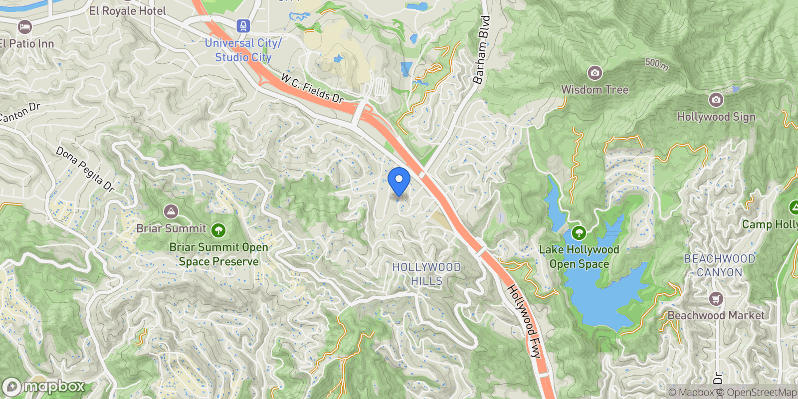 Map showing 3327 Bennett Dr., Los Angeles, California, United States.