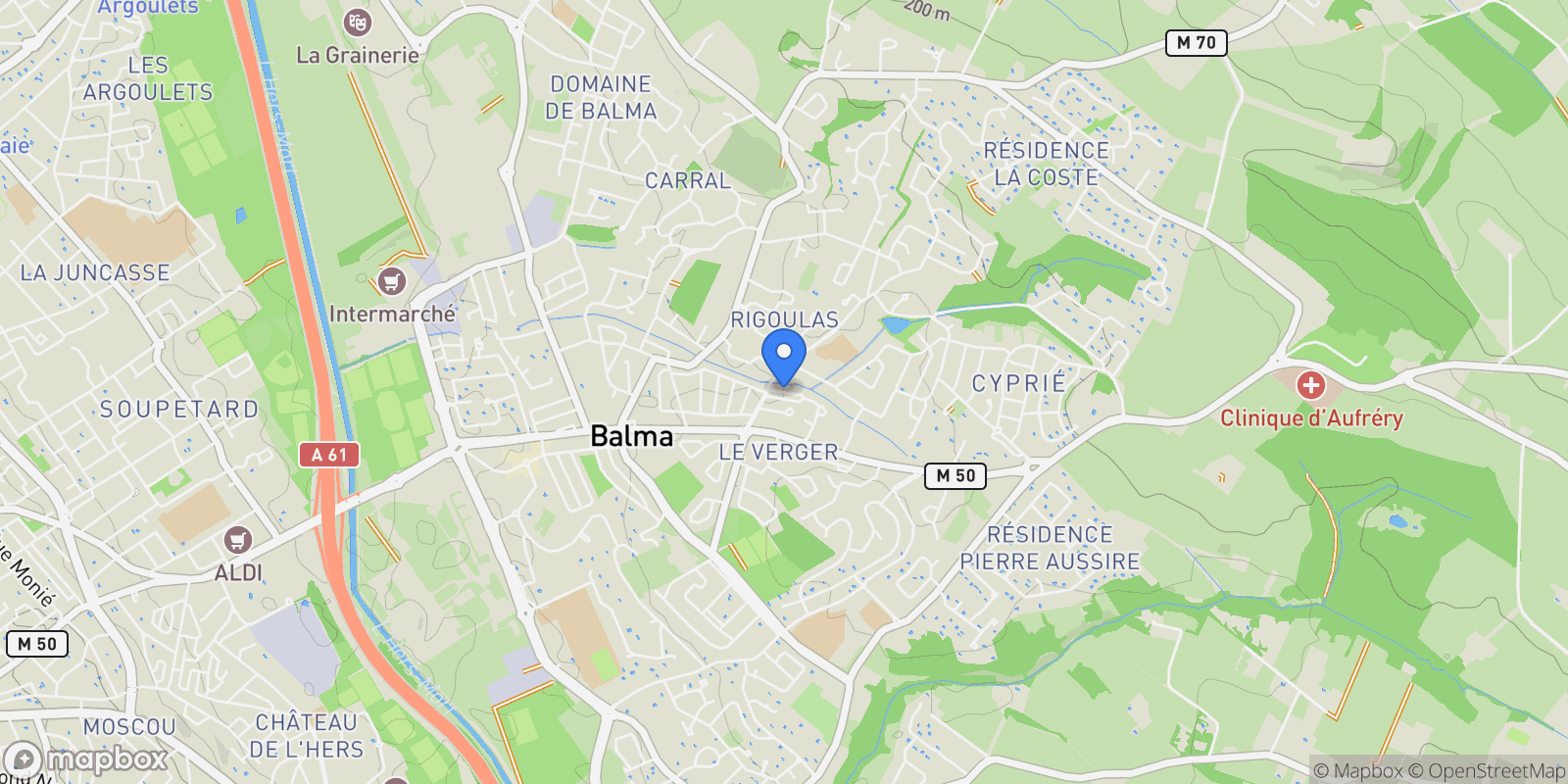 Map showing Balma, Occitanie, France.