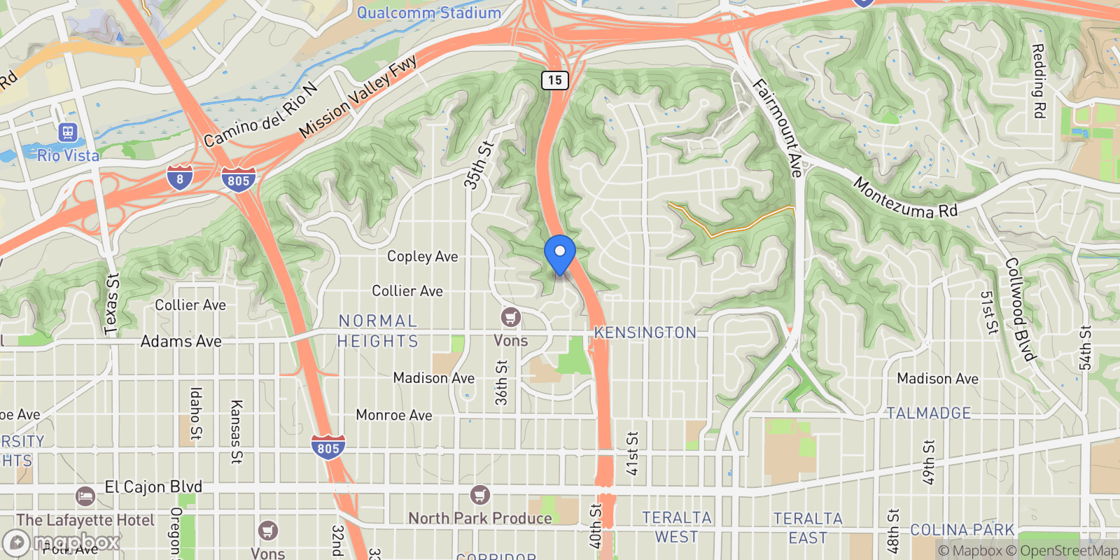 Map showing 4854 39th St, CA, San Diego, California, United States.