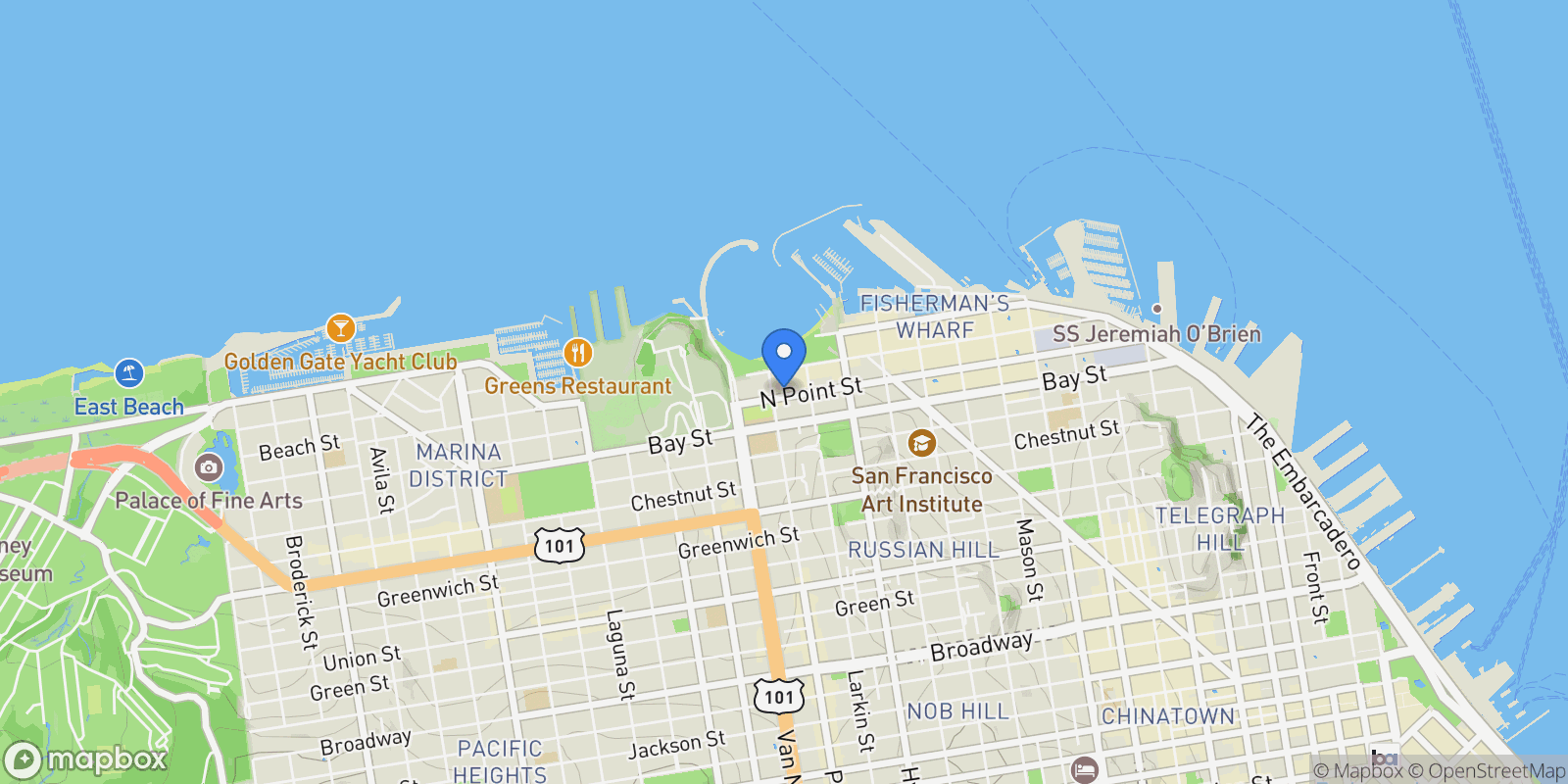 Map showing 900 North Point Street 411, San Francisco, California, United States.