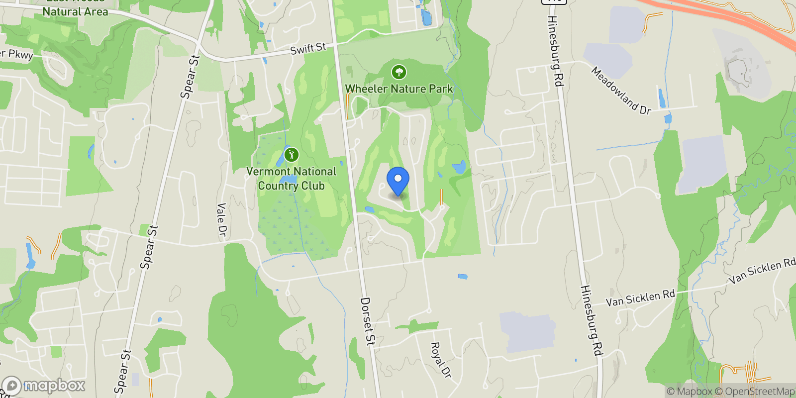 Map showing 102 Fairway Drive 102, South Burlington, VT 05403, South Burlington, Vermont, United States.
