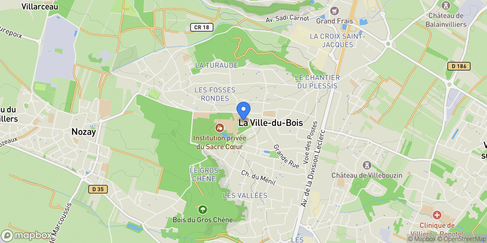 Map showing La Ville-du-Bois, Île-de-France, France.