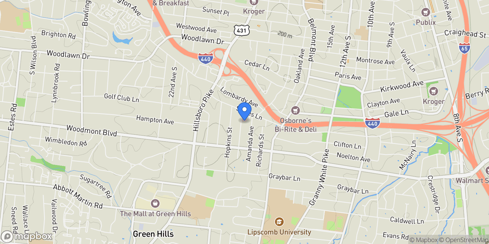 Map showing 3426 Stokesmont Rd, Nashville, TN 37215, Forest Hills, Tennessee, United States.