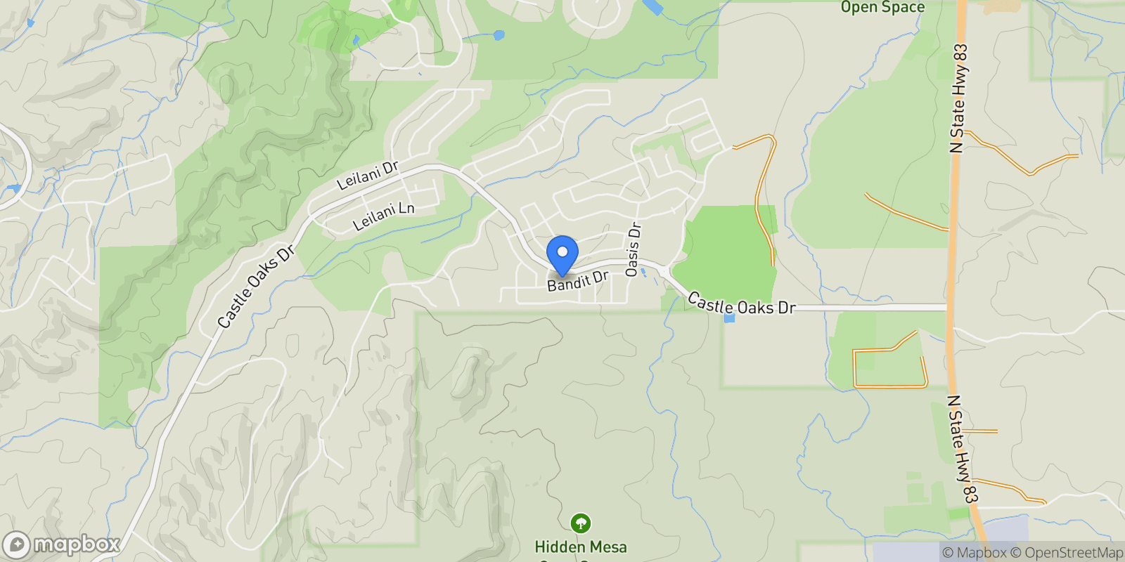 Map showing 7383 Bandit Drive , Castle Rock, CO 80108, Castle Rock, Colorado, United States.