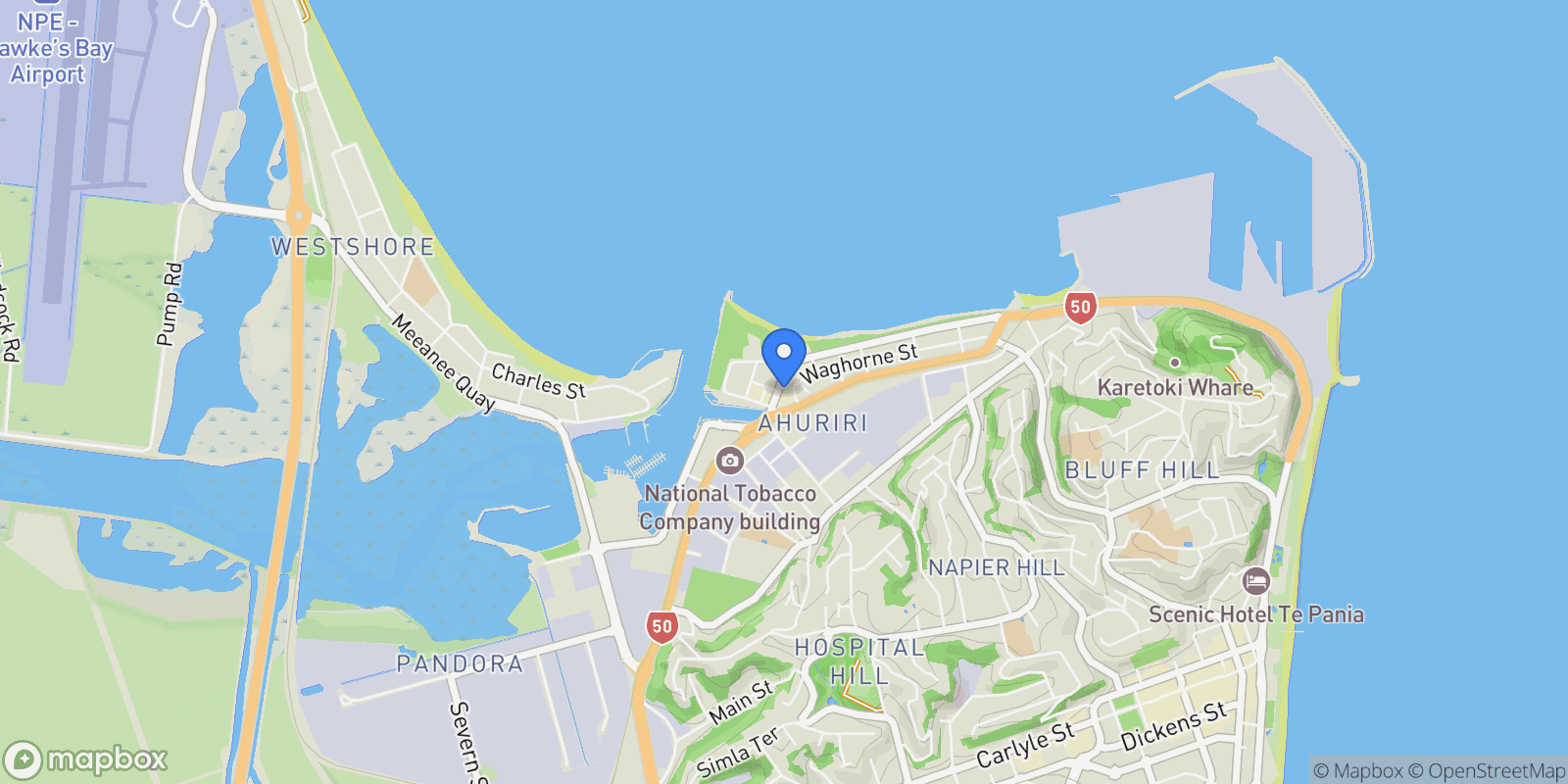 Map showing 9A Waghorne Street, Ahuriri, Napier 4110, New Zealand, Napier, Hawke's Bay, New Zealand.
