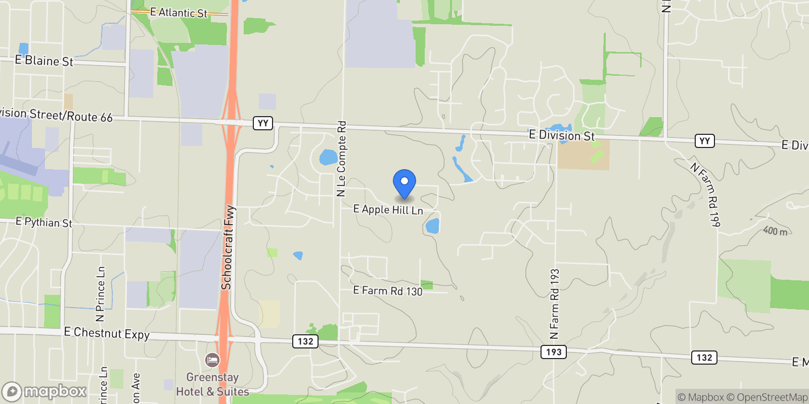 Map showing 4035 E Brookdale Terrace, Springfield, MO 65802, Springfield, Missouri, United States.
