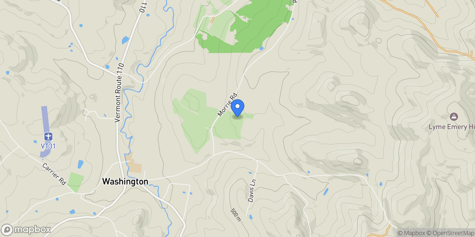 Map showing 344 Morrie Road, Washington, VT 05675, Washington, Vermont, United States.