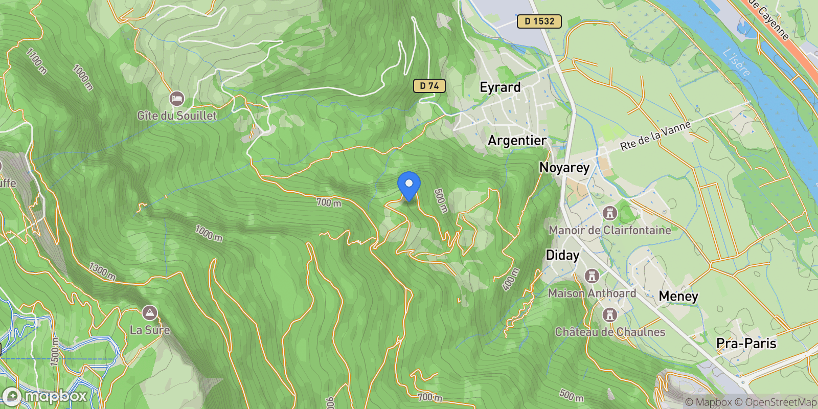 Map showing Noyarey, Auvergne-Rhône-Alpes, France.