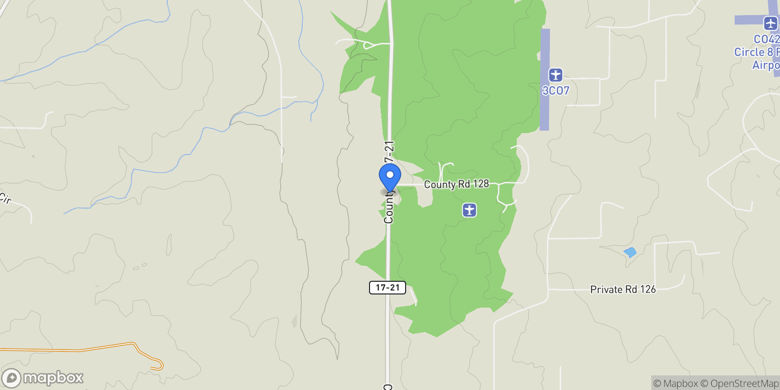 Map showing 30886 County Road 17/21 , Elizabeth, CO 80107, Elizabeth, Colorado, United States.