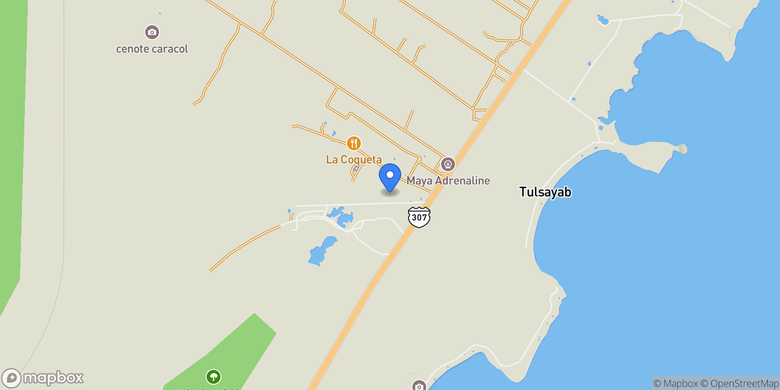 Map showing 77772 Balam Canché, Quintana Roo, Mexico, Balam Canché, Quintana Roo, Mexico.