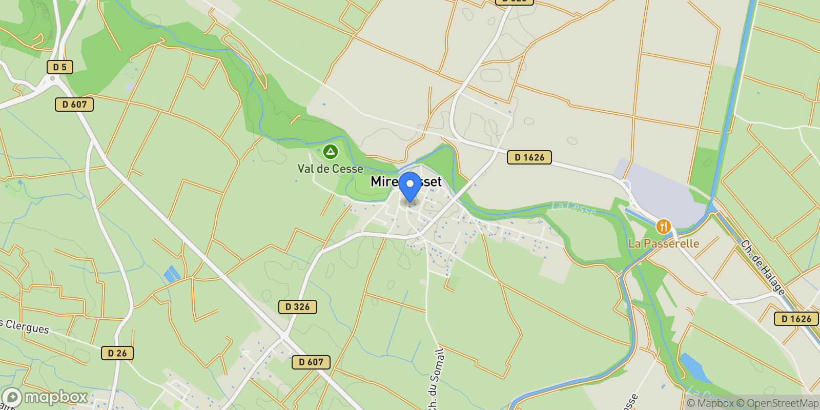Map showing Mirepeisset, Occitanie, France.